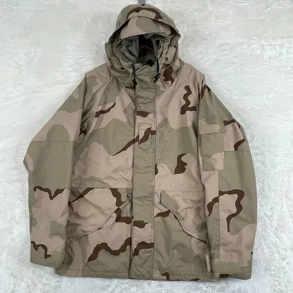 Desert Camo ECWCS Cold Weather Parka Adult Small Regular Nylon Hooded Military * - Picture 1 of 15